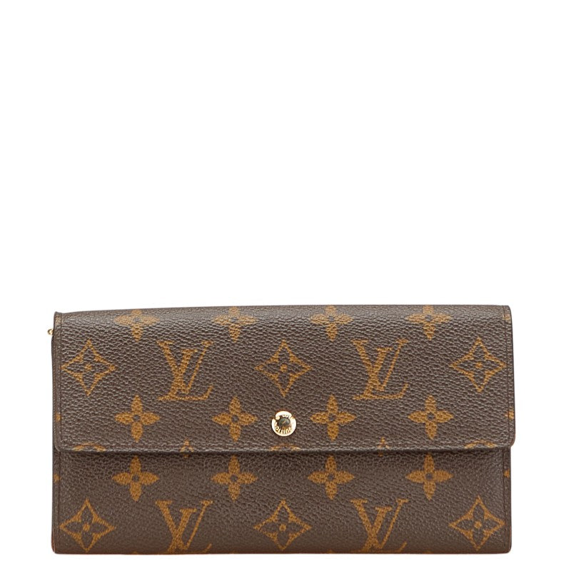 ルイ ヴィトン モノグラム ポルトフォイユ サラ 長財布 M61734 ブラウン PVC レザー レディース LOUIS VUITTON 【中古】