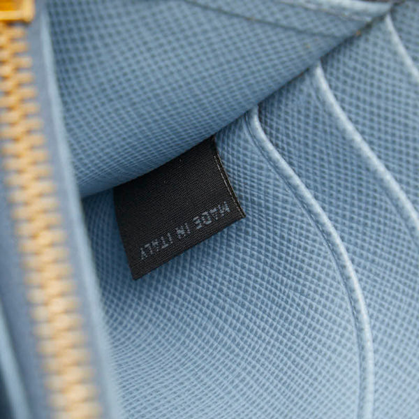プラダ ラウンドファスナー 長財布 1M0506 ライトブルー サフィアーノレザー レディース PRADA 【中古】