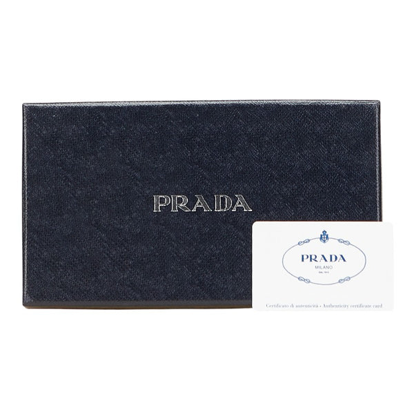 プラダ ラウンドファスナー 長財布 1M0506 ライトブルー サフィアーノレザー レディース PRADA 【中古】