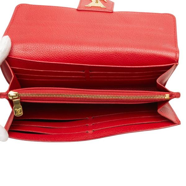 ルイ ヴィトン ポルトフォイユ ロックミー 長財布 M61277 ルビー レッド レザー レディース LOUIS VUITTON 【中古】