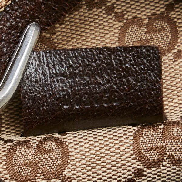 グッチ GGキャンバス ボディバッグ ウエストバッグ 28566 ベージュ ブラウン キャンバス レザー レディース GUCCI 【中古】