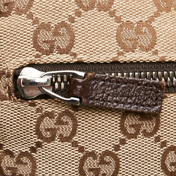 グッチ GGキャンバス ボディバッグ ウエストバッグ 28566 ベージュ ブラウン キャンバス レザー レディース GUCCI 【中古】