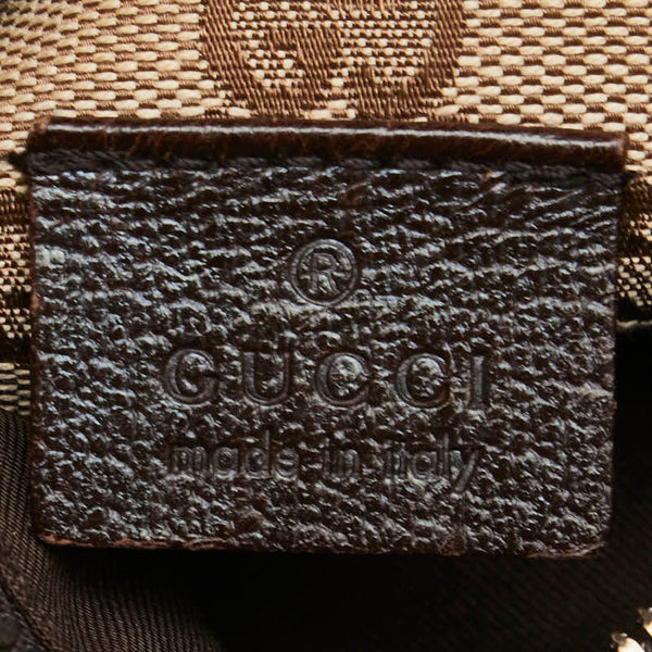 グッチ GGキャンバス ボディバッグ ウエストバッグ 28566 ベージュ ブラウン キャンバス レザー レディース GUCCI 【中古】