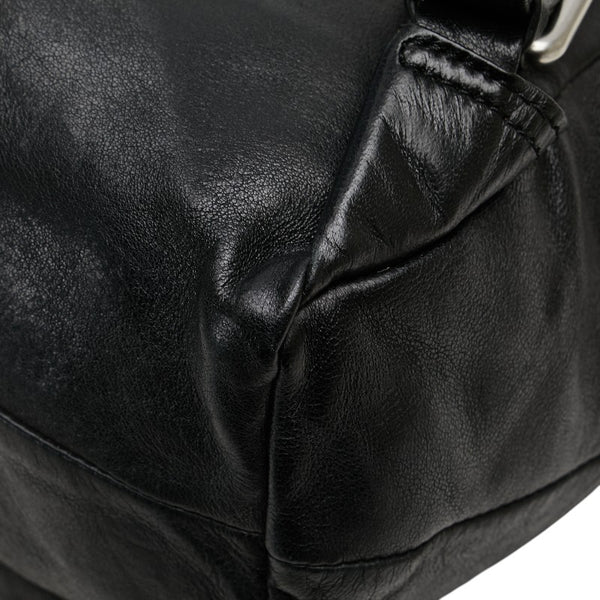 エム シー エム ロゴプレート リュック バックパック ブラック レザー レディース MCM 【中古】