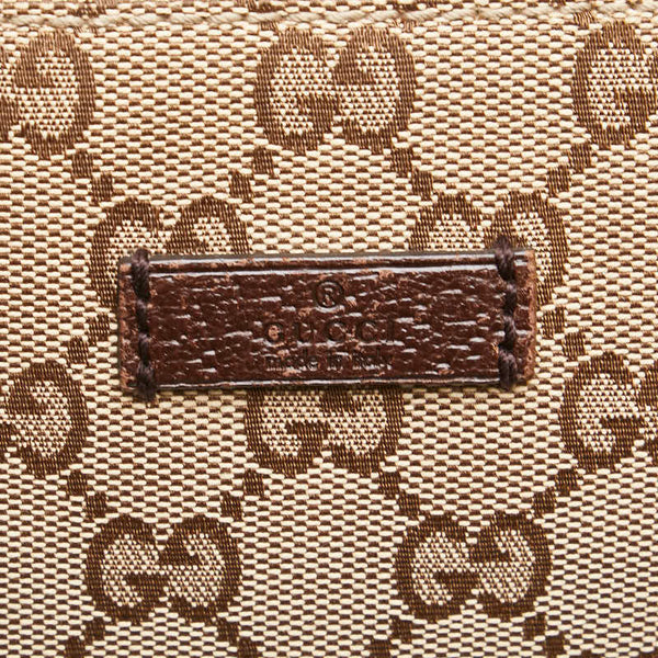 グッチ GGキャンバス 斜め掛け ショルダーバッグ 114273 ベージュ ブラウン キャンバス レザー レディース GUCCI 【中古】