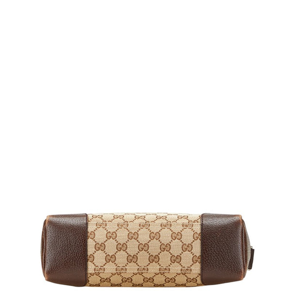 グッチ GGキャンバス 斜め掛け ショルダーバッグ 114273 ベージュ ブラウン キャンバス レザー レディース GUCCI 【中古】