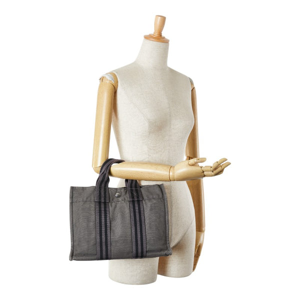 エルメス フールトゥPM ハンドバッグ トートバッグ グレー キャンバス レディース HERMES 【中古】