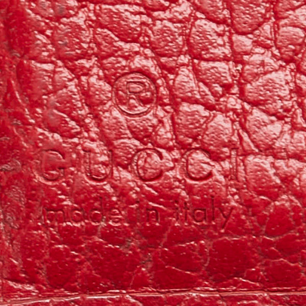 グッチ GGマーモント 三つ折り財布 コンパクトウォレット   474746 レッド レザー レディース GUCCI 【中古】