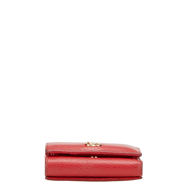 グッチ GGマーモント 三つ折り財布 コンパクトウォレット   474746 レッド レザー レディース GUCCI 【中古】