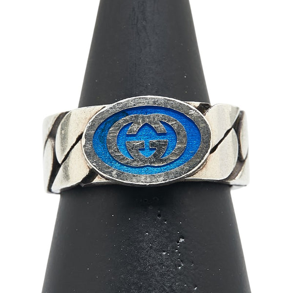 グッチ インターロッキングG チェーン リング 指輪 #19 SV925 シルバー メンズ GUCCI 【中古】