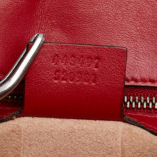 グッチ GGマーモント ダブルG キルティング スモール ハート チェーンショルダーバッグ 443497 レッド レザー レディース GUCCI 【中古】