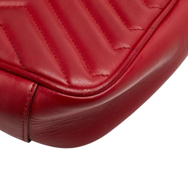 グッチ GGマーモント ダブルG キルティング スモール ハート チェーンショルダーバッグ 443497 レッド レザー レディース GUCCI 【中古】