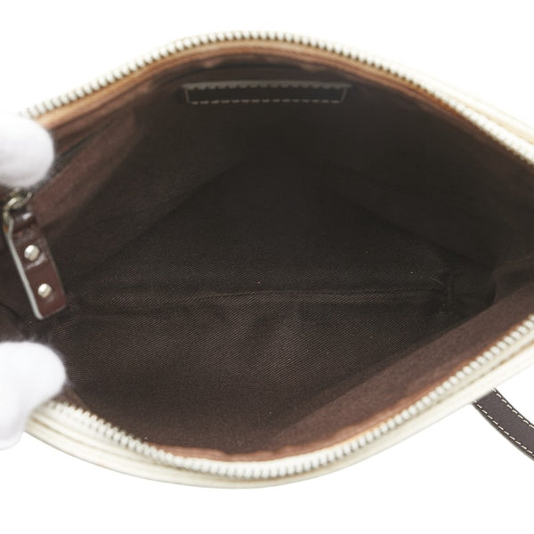 ロエベ リピート アナグラム 斜め掛け ショルダーバッグ 330605 ホワイト PVC レザー レディース LOEWE 【中古】