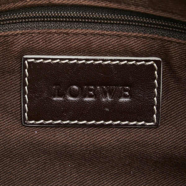 ロエベ リピート アナグラム 斜め掛け ショルダーバッグ 330605 ホワイト PVC レザー レディース LOEWE 【中古】
