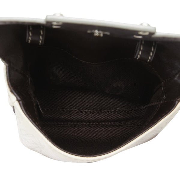 ロエベ リピート アナグラム 斜め掛け ショルダーバッグ 330605 ホワイト PVC レザー レディース LOEWE 【中古】