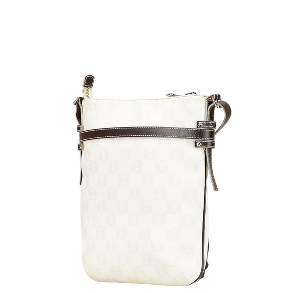 ロエベ リピート アナグラム 斜め掛け ショルダーバッグ 330605 ホワイト PVC レザー レディース LOEWE 【中古】