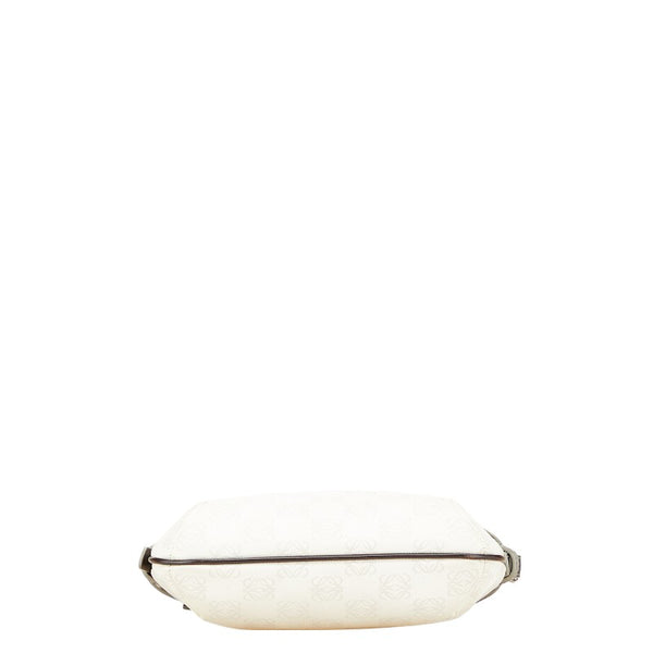 ロエベ リピート アナグラム 斜め掛け ショルダーバッグ 330605 ホワイト PVC レザー レディース LOEWE 【中古】