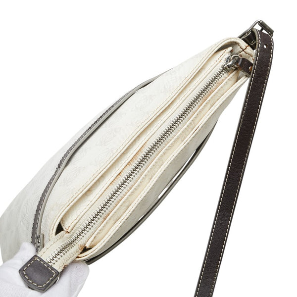 ロエベ リピート アナグラム 斜め掛け ショルダーバッグ 330605 ホワイト PVC レザー レディース LOEWE 【中古】