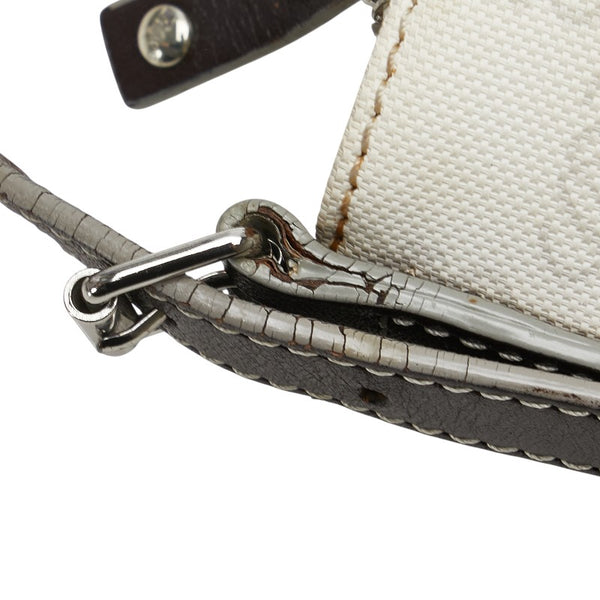 ロエベ リピート アナグラム 斜め掛け ショルダーバッグ 330605 ホワイト PVC レザー レディース LOEWE 【中古】