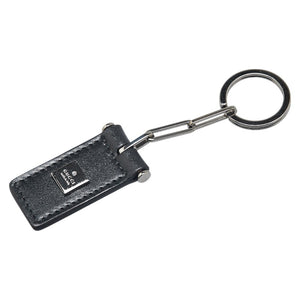グッチ バッグチャーム キーホルダー ブラック シルバー金具 レザー メタル レディース GUCCI 【中古】