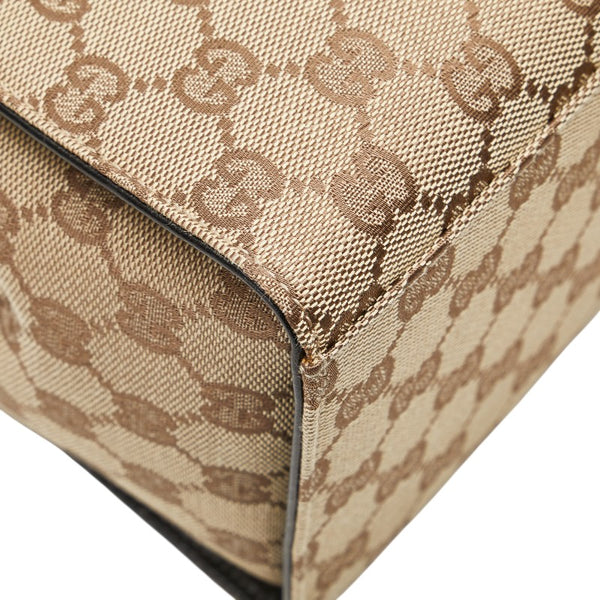 グッチ GGキャンバス バンブー ハンドバッグ 002 1010 ベージュ ブラック キャンバス レザー レディース GUCCI 【中古】