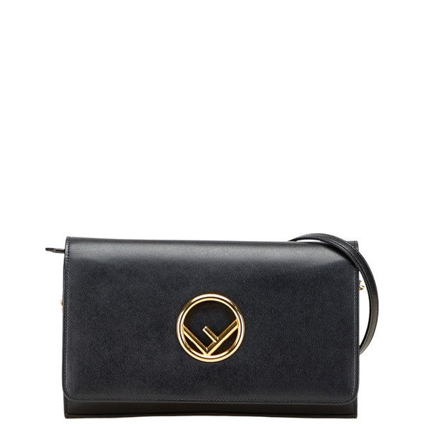 フェンディ チェーンウォレット ショルダーバッグ 8BS004 ブラック カーフレザー レディース FENDI 【中古】