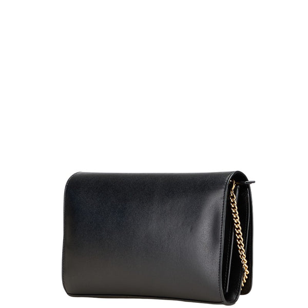 フェンディ チェーンウォレット ショルダーバッグ 8BS004 ブラック カーフレザー レディース FENDI 【中古】