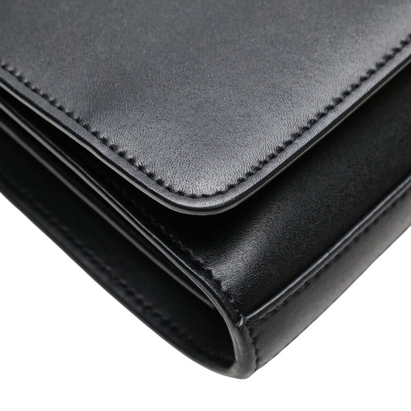 フェンディ チェーンウォレット ショルダーバッグ 8BS004 ブラック カーフレザー レディース FENDI 【中古】