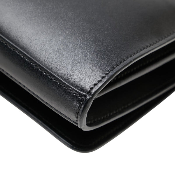 フェンディ チェーンウォレット ショルダーバッグ 8BS004 ブラック カーフレザー レディース FENDI 【中古】