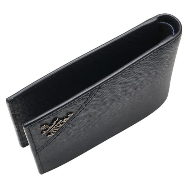 プラダ サフィアーノメタル 二つ折り財布 2MO513 ネイビー レザー レディース PRADA 【中古】