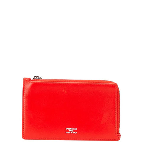 バレンシアガ フラグメントケース コインケース カードケース 736734 レッド レザー レディース BALENCIAGA 【中古】