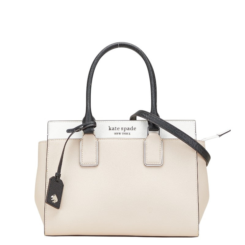 ケイトスペード キャメロンストリート ハンドバッグ ショルダーバッグ 2WAY ベージュ ホワイト レザー レディース Kate Spade 【中古】