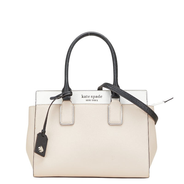 ケイトスペード キャメロンストリート ハンドバッグ ショルダーバッグ 2WAY ベージュ ホワイト レザー レディース Kate Spade 【中古】