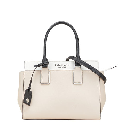 ケイトスペード キャメロンストリート ハンドバッグ ショルダーバッグ 2WAY ベージュ ホワイト レザー レディース Kate Spade 【中古】