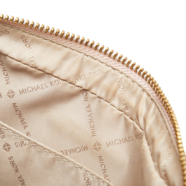 マイケルコース MKシグネチャー 斜め掛け ショルダーバッグ ピンク PVC レディース Michael Kors 【中古】