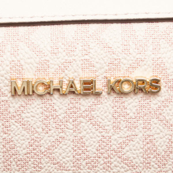 マイケルコース MKシグネチャー 斜め掛け ショルダーバッグ ピンク PVC レディース Michael Kors 【中古】