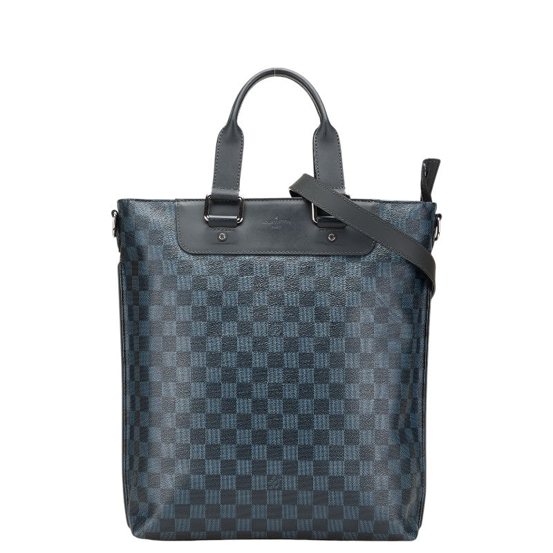 ルイ ヴィトン ダミエコバルト カバジュール トートバッグ ショルダーバッグ 2WAY N42223 ネイビー PVC レザー メンズ LOUIS VUITTON 【中古】