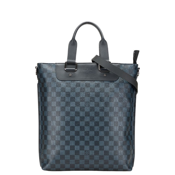 ルイ ヴィトン ダミエコバルト カバジュール トートバッグ ショルダーバッグ 2WAY N42223 ネイビー PVC レザー メンズ LOUIS VUITTON 【中古】