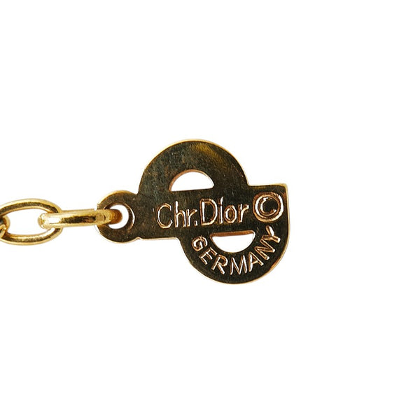 ディオール フラワーモチーフ ラインストーン ペンダントネックレス ゴールド プラスチック メッキ レディース Dior 【中古】