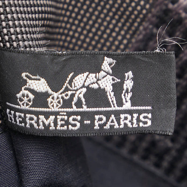 エルメス エールライン 斜め掛け ショルダーバッグ ポシェット グレー ブラック キャンバス レディース HERMES 【中古】
