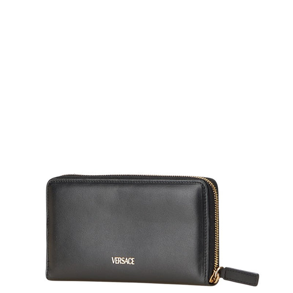ヴェルサーチェ メドゥーサ ラウンドファスナー 長財布 1006265 ブラック レザー メンズ VERSACE 【中古】