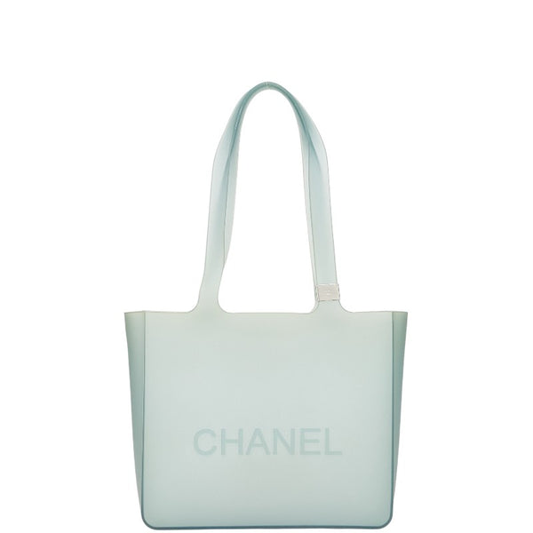 シャネル ロゴ ハンドバッグ トートバッグ グリーン ラバー レディース CHANEL 【中古】