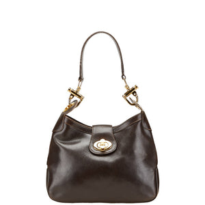 セリーヌ ワンショルダーバッグ ハンドバッグ ブラウン レザー レディース CELINE 【中古】