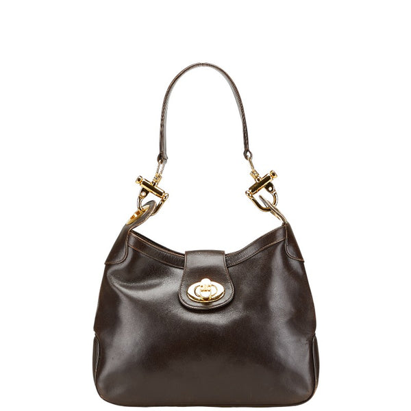 セリーヌ ワンショルダーバッグ ハンドバッグ ブラウン レザー レディース CELINE 【中古】
