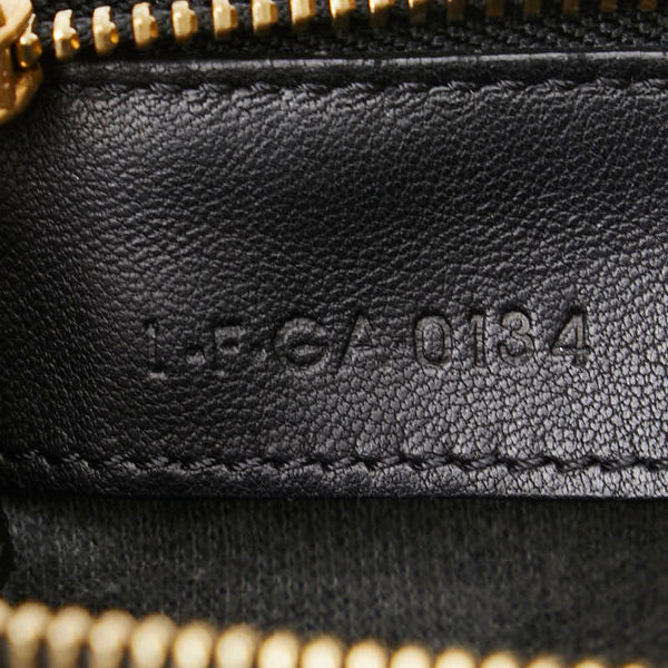 セリーヌ トリオ 斜め掛け ショルダーバッグ ブラック レザー レディース CELINE 【中古】