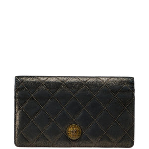 シャネル マトラッセ ココマーク 長財布 ブラック レザー レディース CHANEL 【中古】