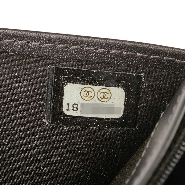 シャネル マトラッセ ココマーク 長財布 ブラック レザー レディース CHANEL 【中古】