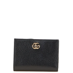 グッチ 日本限定 ダブルG 二つ折り財布 772738 ブラック レザー レディース GUCCI 【中古】