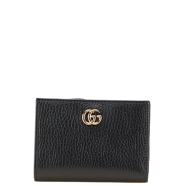 グッチ 日本限定 ダブルG 二つ折り財布 772738 ブラック レザー レディース GUCCI 【中古】