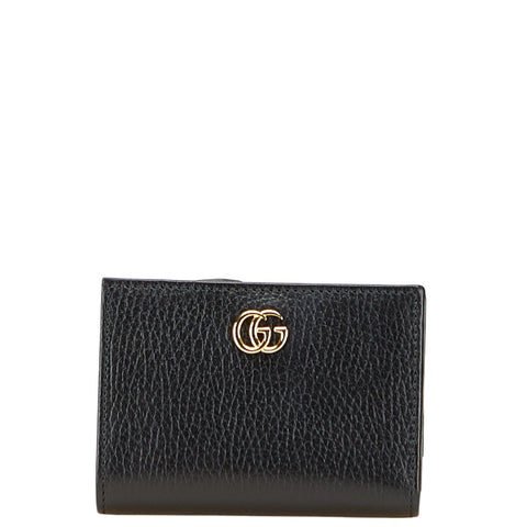 グッチ 日本限定 ダブルG 二つ折り財布 772738 ブラック レザー レディース GUCCI 【中古】